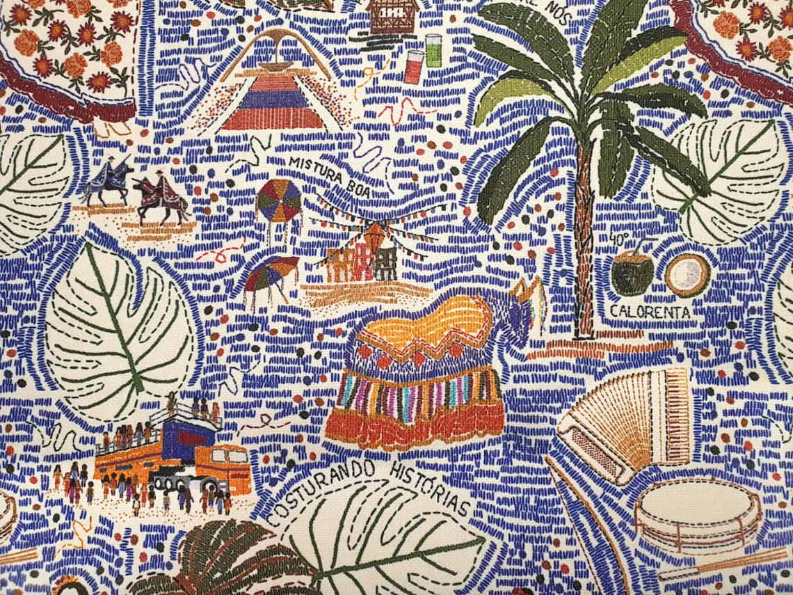 Mexican Art Summer in Mexico Fabric