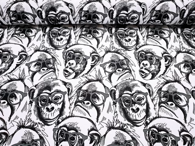 Monkey With Glasses Fabric