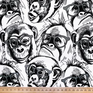 Monkey With Glasses Fabric