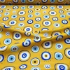 Mustard Evil Eye Bead Fabric