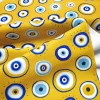Mustard Evil Eye Bead Fabric