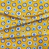 Mustard Evil Eye Bead Fabric