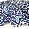 Navy Blue Damask Marine Fabric