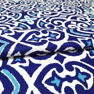 Navy Blue Damask Marine Fabric