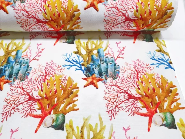 Orange Yellow Coral Reef Fabric