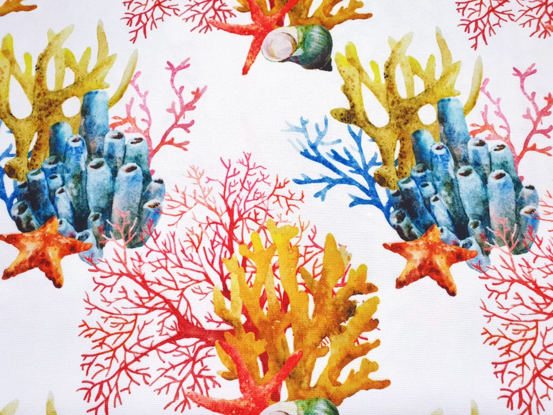 Orange Yellow Coral Reef Fabric