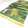 Palm Leaves Tassel Table Runner