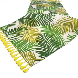 Palm Leaves Tassel Table Runner