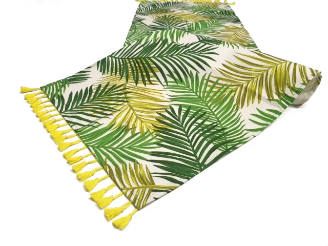 Palm Leaves Tassel Table Runner