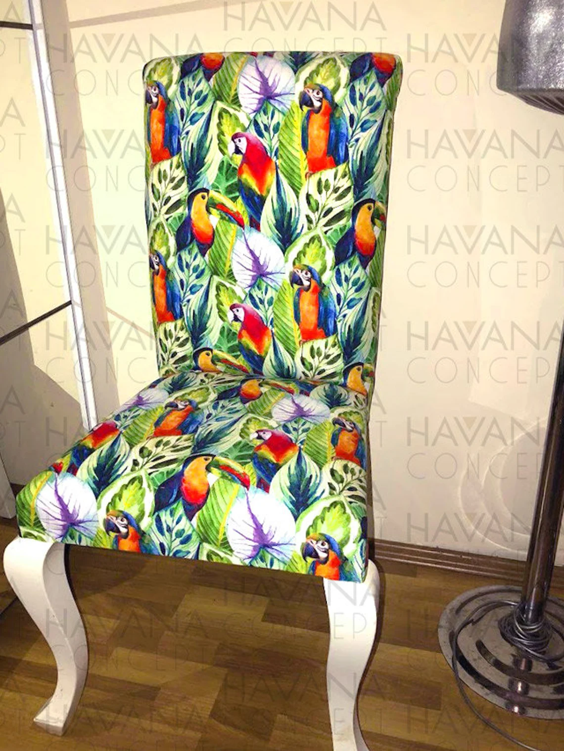 Parrots and Toucans Print Jungle Birds Fabric