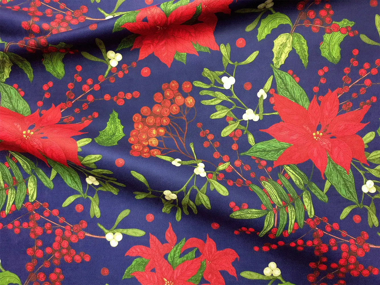 Poinsettia Flower Fabric