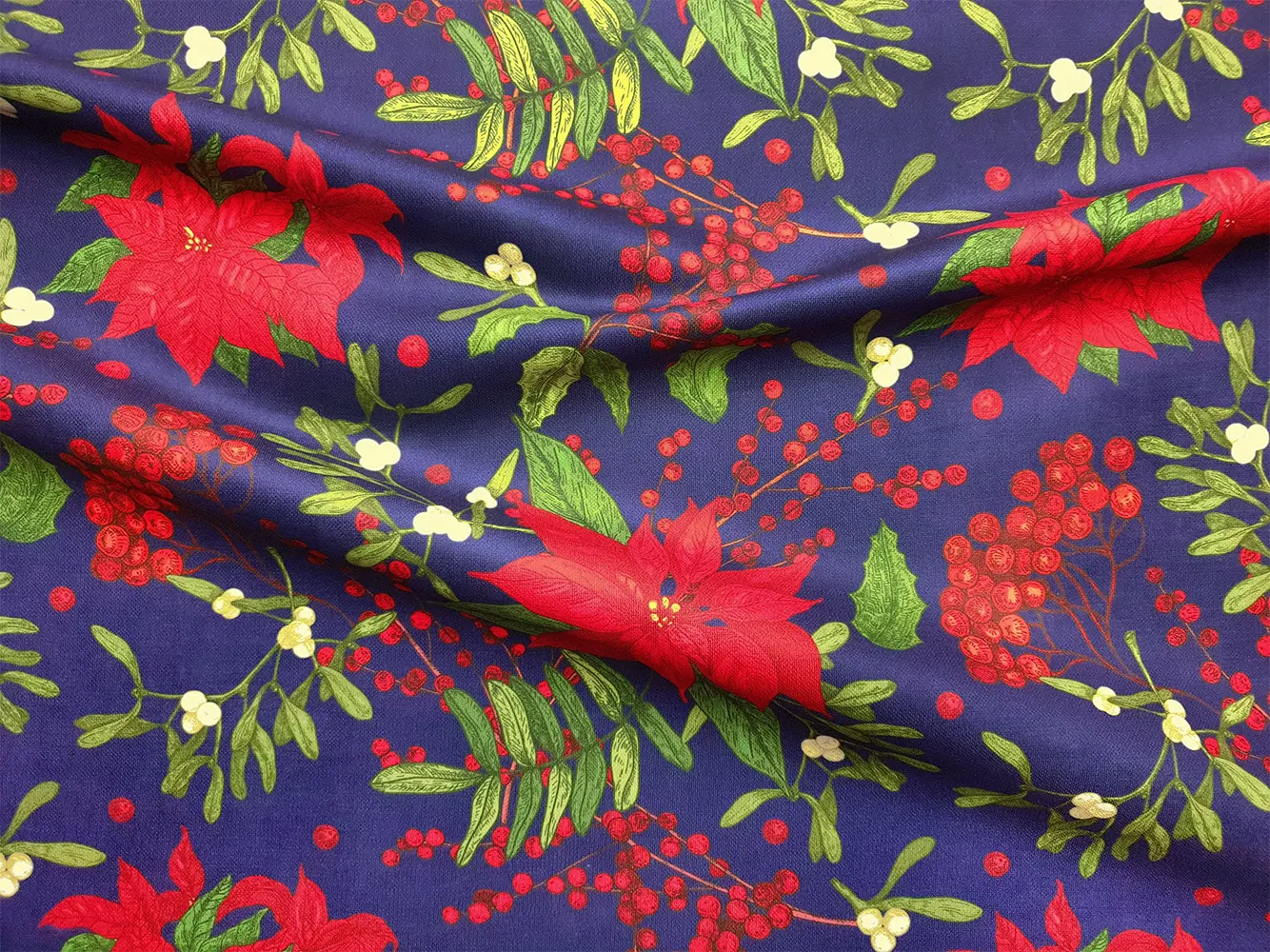 Poinsettia Flower Fabric