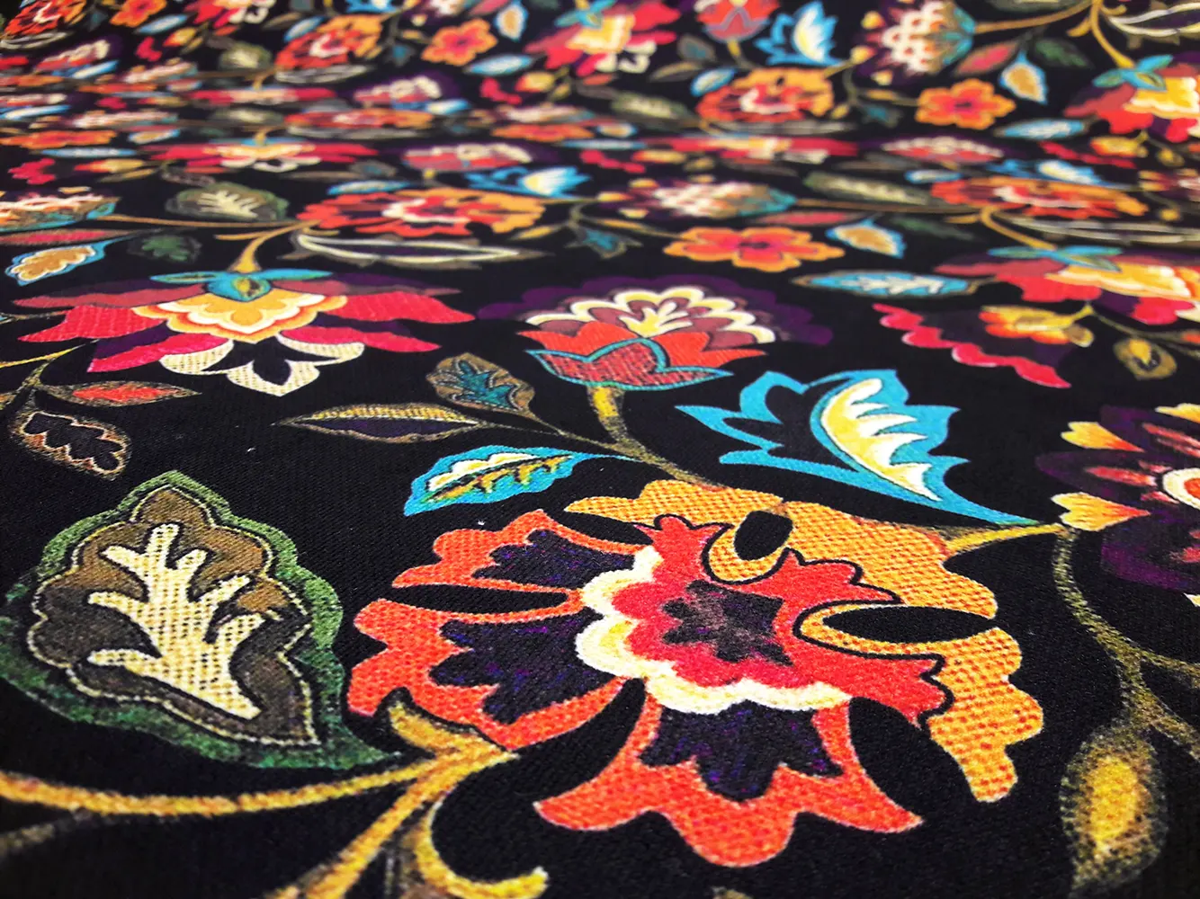 Polish Folk Art Floral Fabric