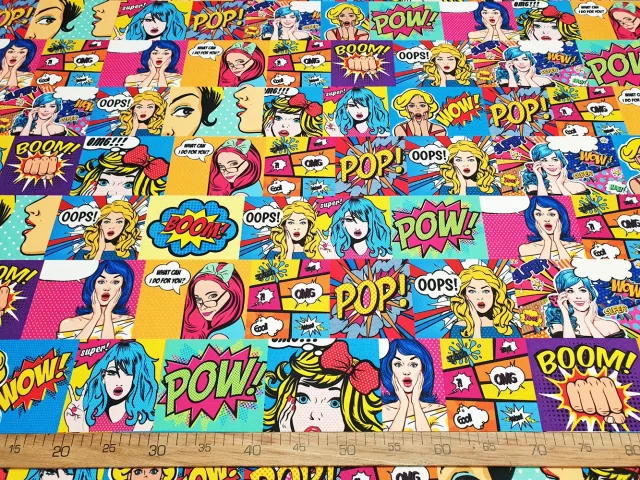 Pop Art Comic Book Fabric
