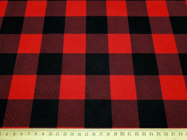 Red and Black Buffalo Check Fabric