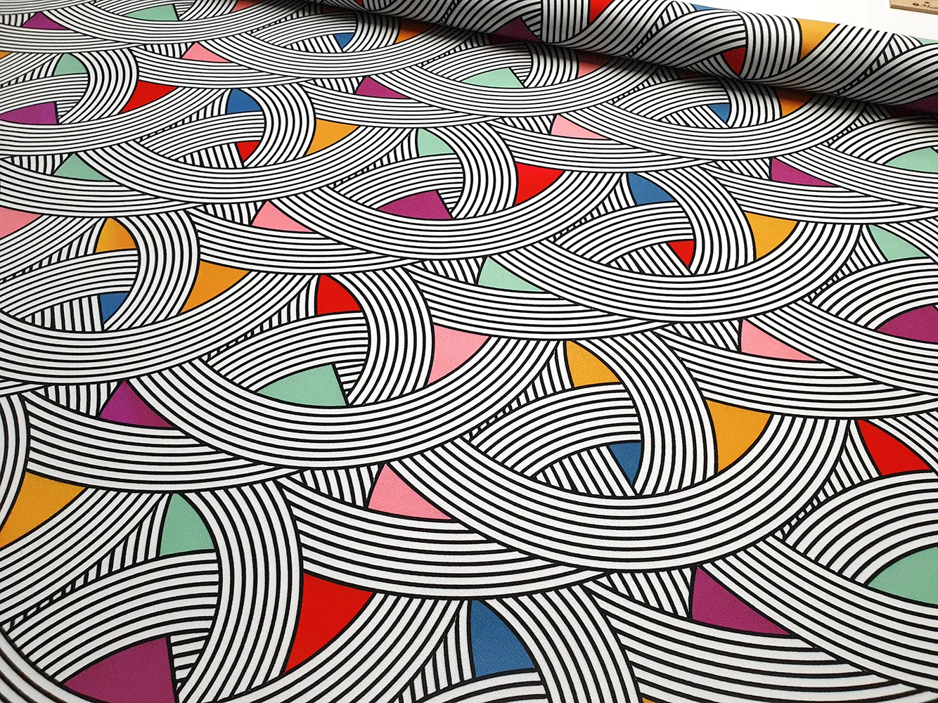 Retro Scandinavian Geometric Fabric