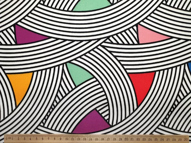 Retro Scandinavian Geometric Fabric