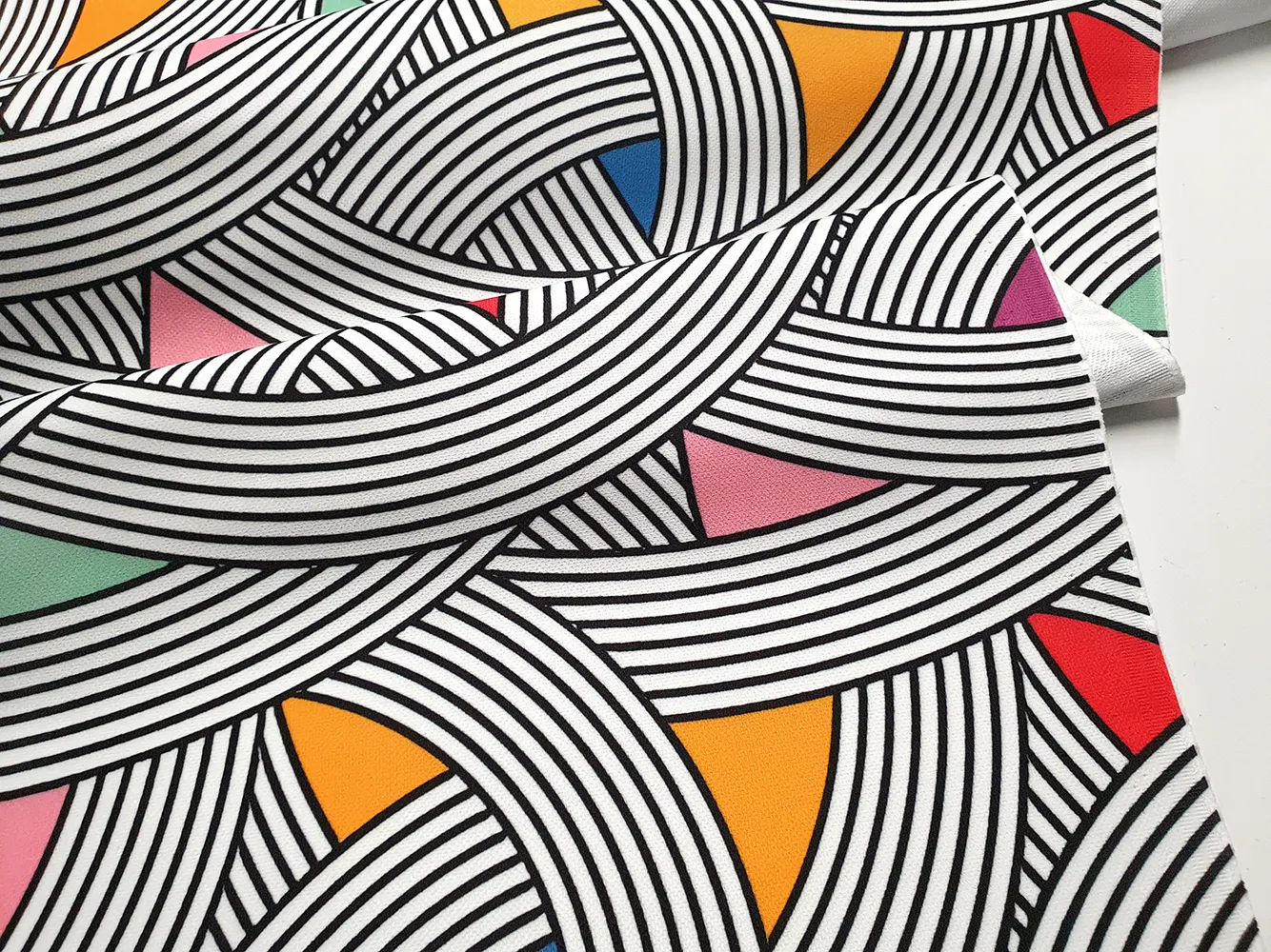 Retro Scandinavian Geometric Fabric