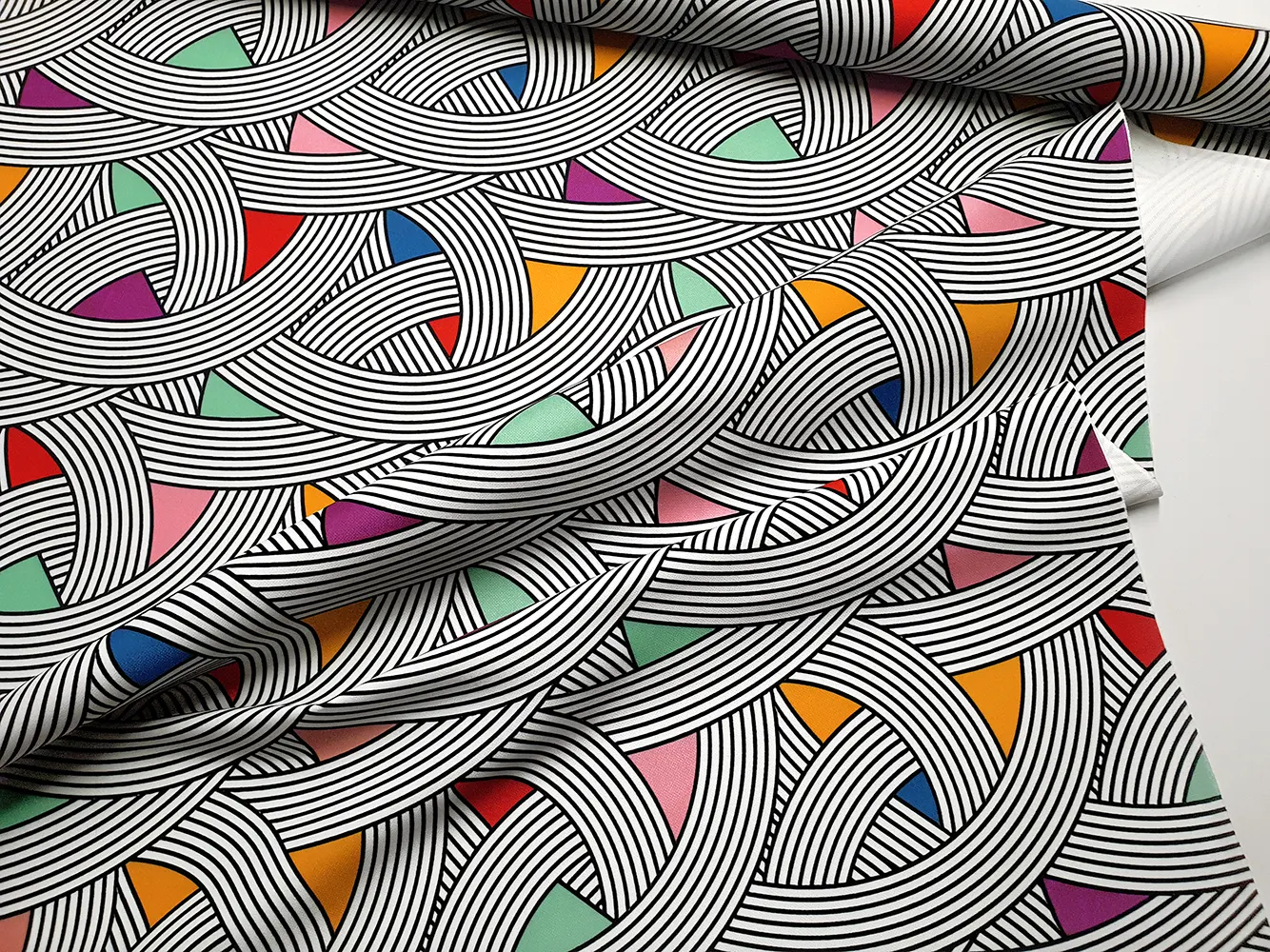 Retro Scandinavian Geometric Fabric