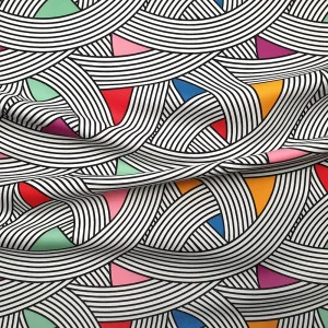 Retro Scandinavian Geometric Fabric