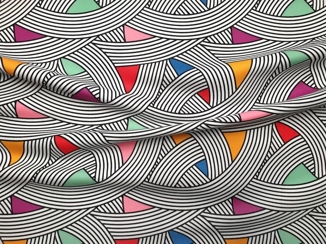 Retro Scandinavian Geometric Fabric