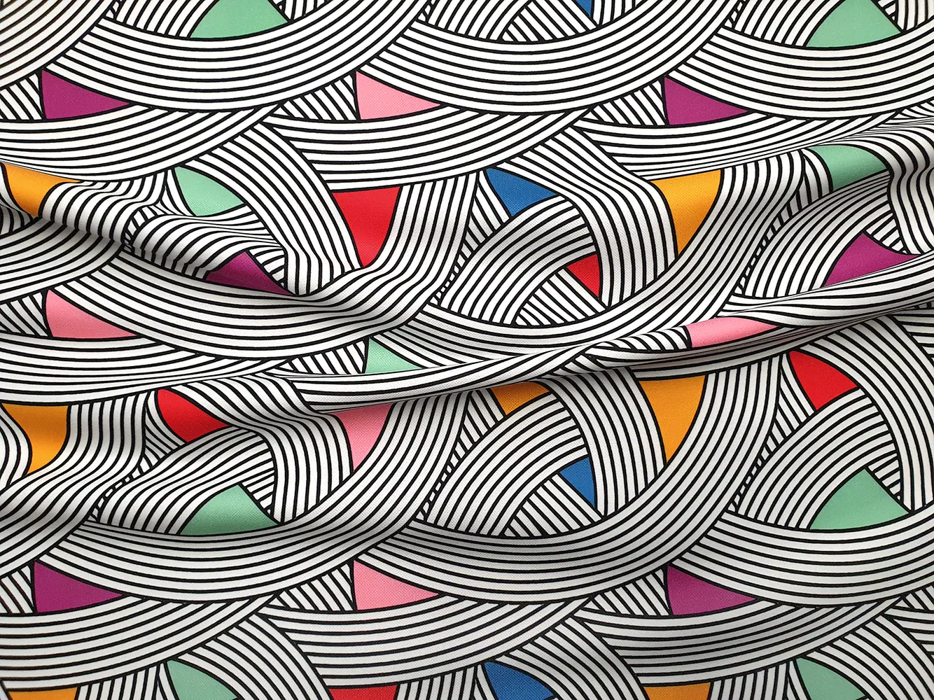 Retro Scandinavian Geometric Fabric