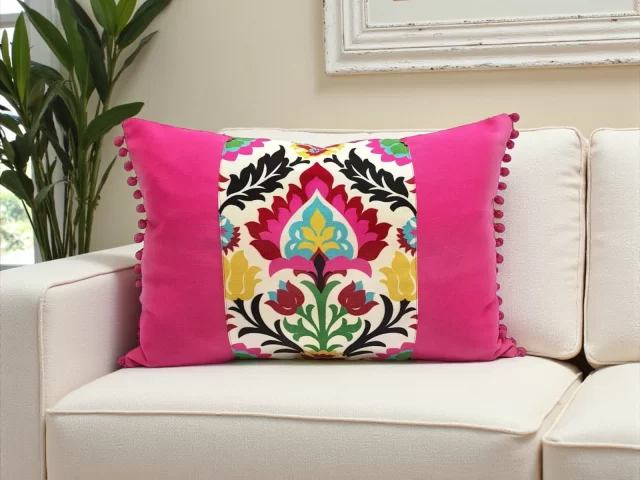Santa Maria Desert Flower Pom-Pom Pillow Cover