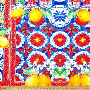 Sicilian Tiles Italian Lemons Fabric