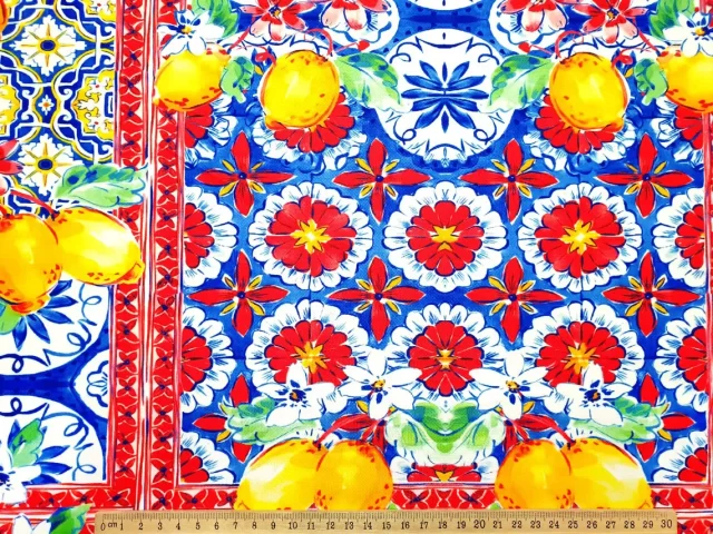 Sicilian Tiles Italian Lemons Fabric