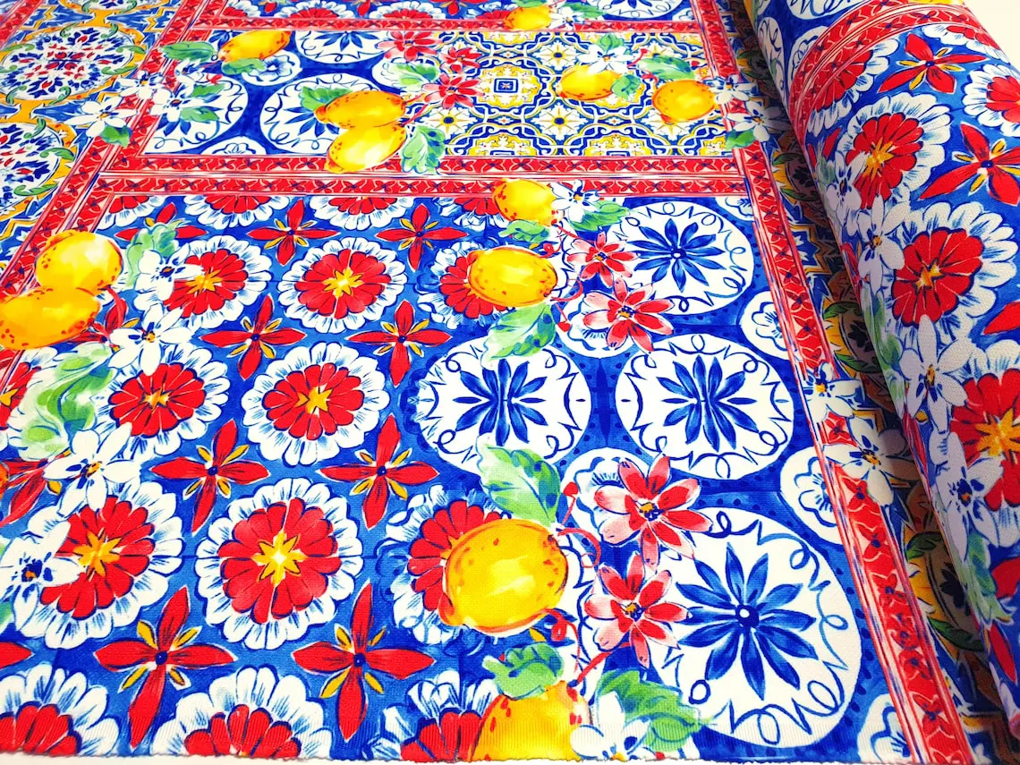 Sicilian Tiles Italian Lemons Fabric