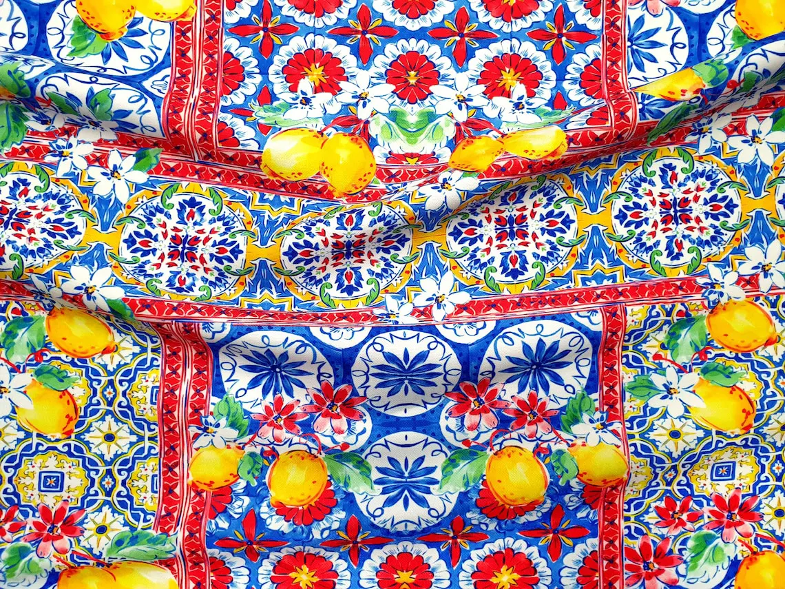Sicilian Tiles Italian Lemons Fabric