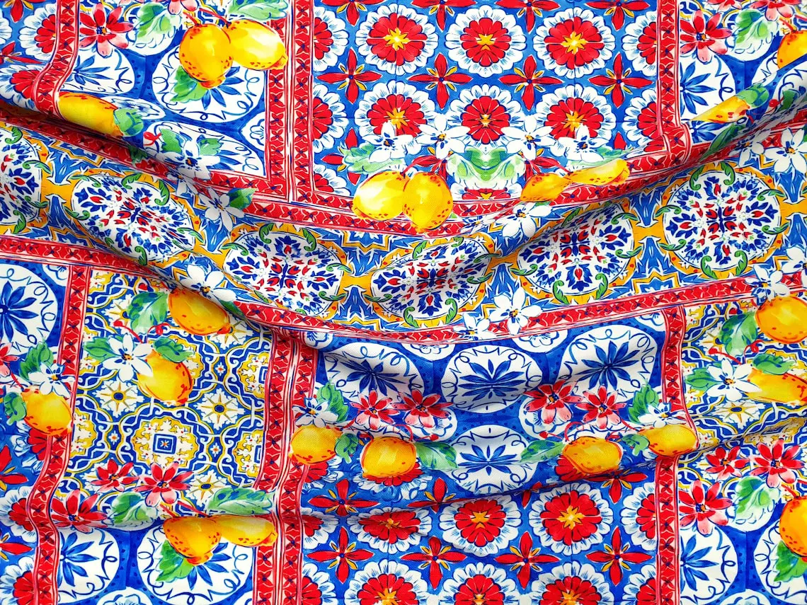 Sicilian Tiles Italian Lemons Fabric