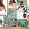 Sitting Home Cats Fabric