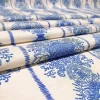 Soft Blue Retro Damask Fabric