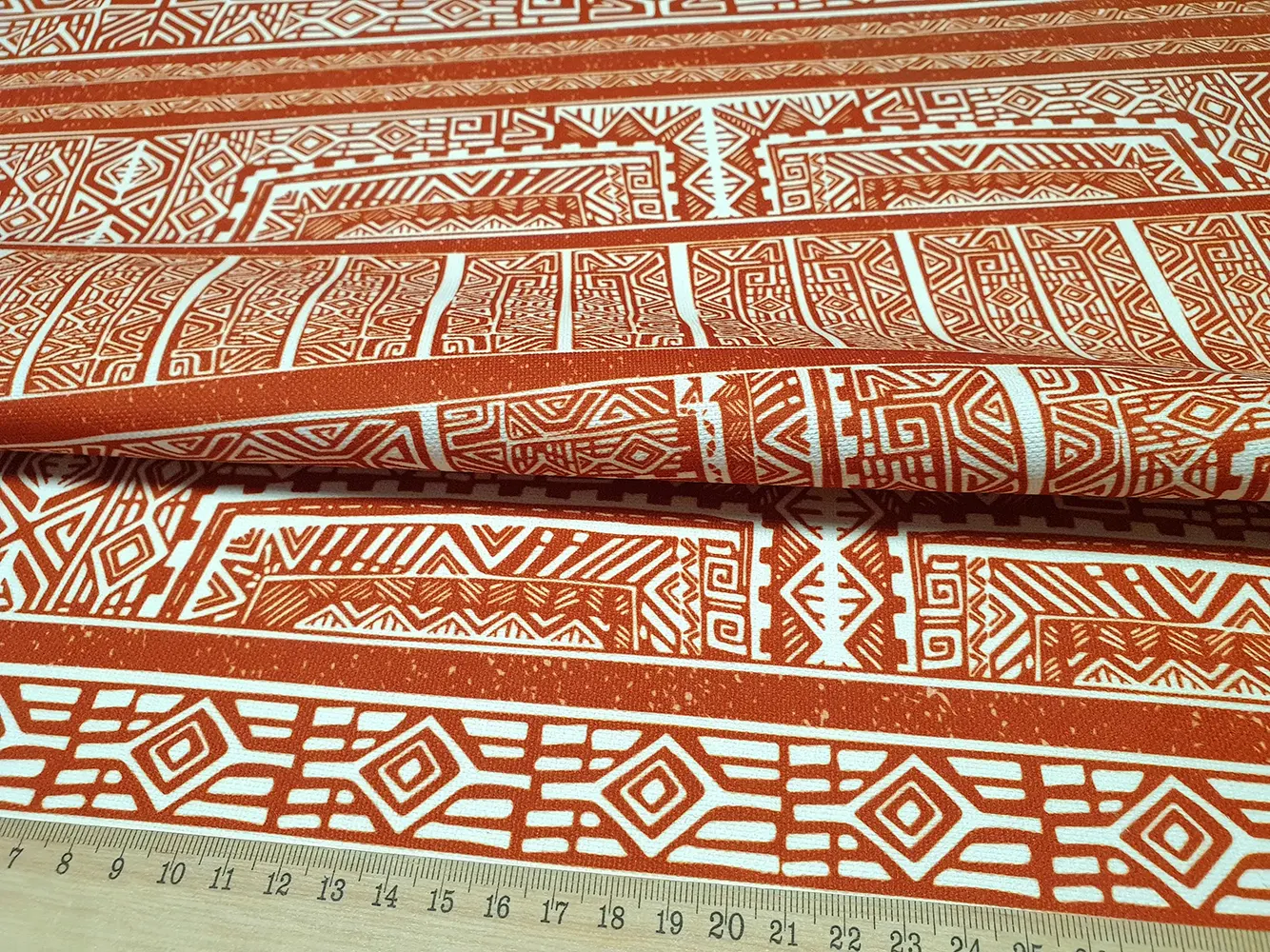 Terracotta Aztec Fabric