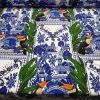 Toucan Birds and Azulejo Tiles Fabric