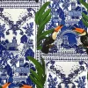 Toucan Birds and Azulejo Tiles Fabric