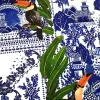 Toucan Birds and Azulejo Tiles Fabric
