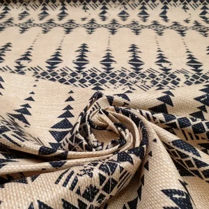 Black and Beige Tribal Aztec Print Fabric