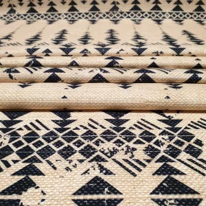 Black and Beige Tribal Aztec Print Fabric