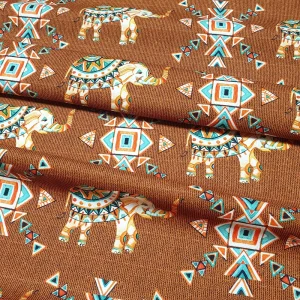 Tribal Indian Elephants Fabric