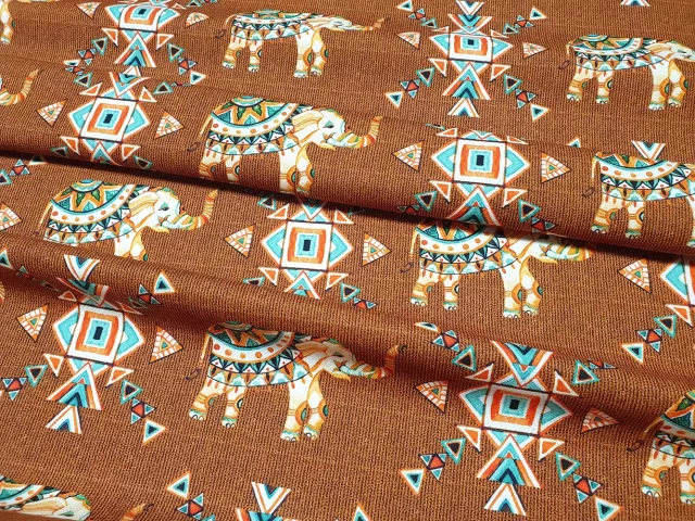 Tribal Indian Elephants Fabric