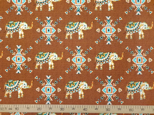Tribal Indian Elephants Fabric