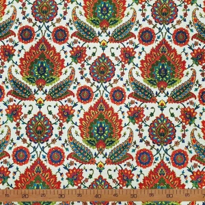 Turkish Ethnic Ottoman Flowers Fabric