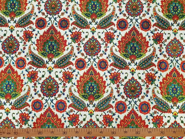 Turkish Ethnic Ottoman Flowers Fabric