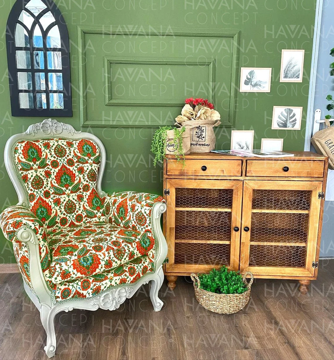 Turkish Ethnic Ottoman Flowers Fabric