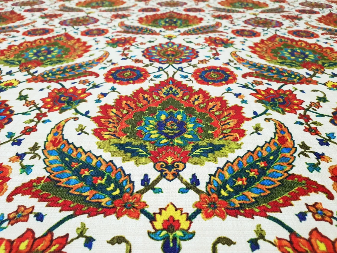 Turkish Ethnic Ottoman Flowers Fabric