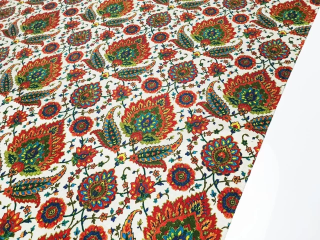 Turkish Ethnic Ottoman Flowers Fabric