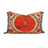 Uzbek Suzani Medallion Tassel Pillow Cover