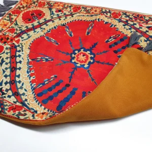 Uzbek Suzani Medallion Tassel Pillow Cover